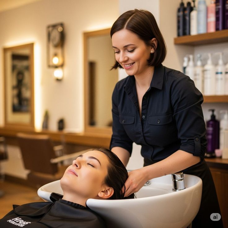 Premium deep conditioning hair spa treatment and scalp massage at The Golden Street Salon the best hair services in hoshiarpur