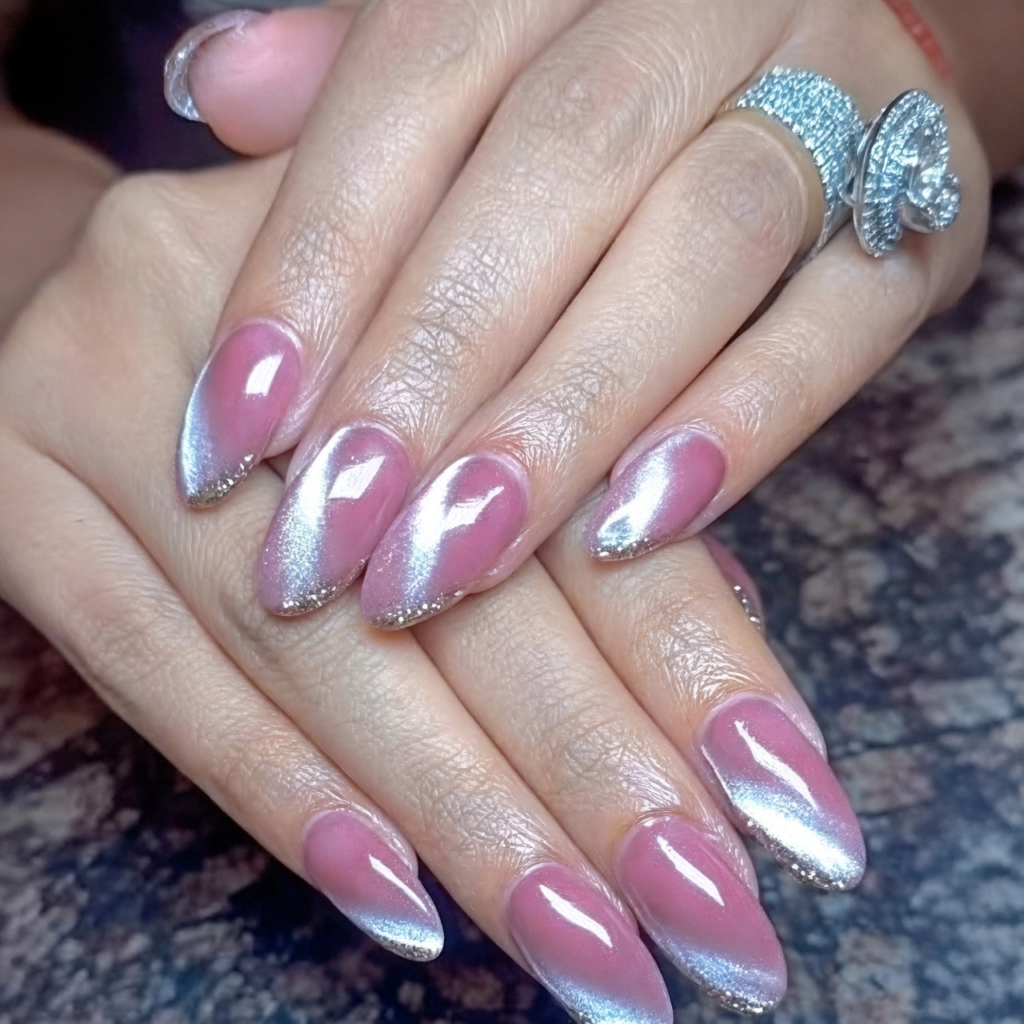 Professional gel manicure and nail extension services at salon in Hoshiarpur