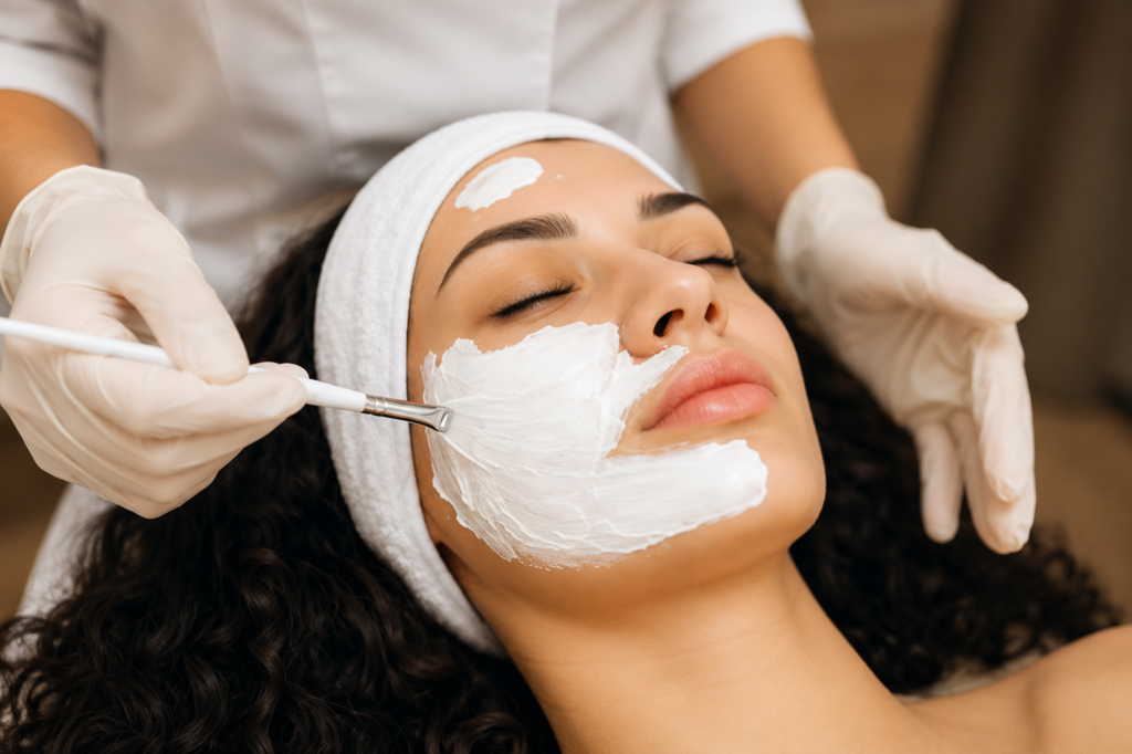 Professional skin care facial and luxury skincare treatment at The Golden Street Salon Hoshiarpur