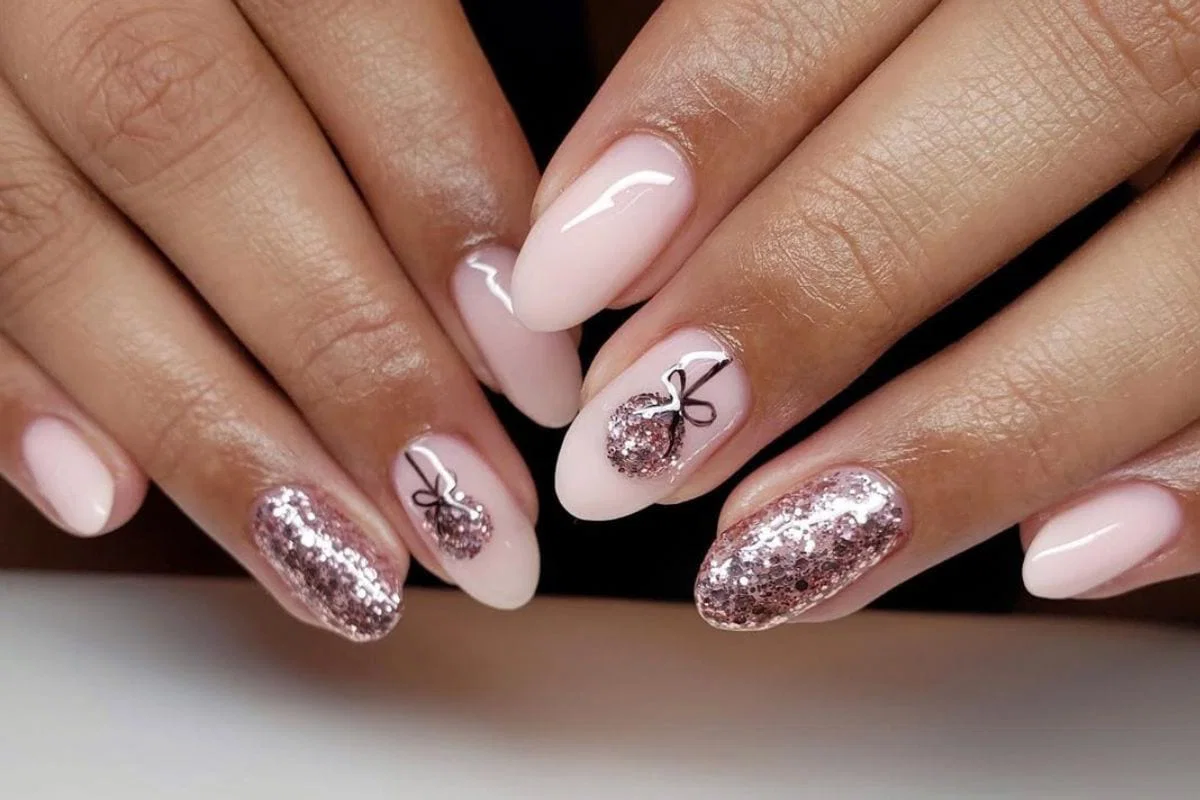 Glitter Nail Design at Golden Street Salon Hoshiarpur