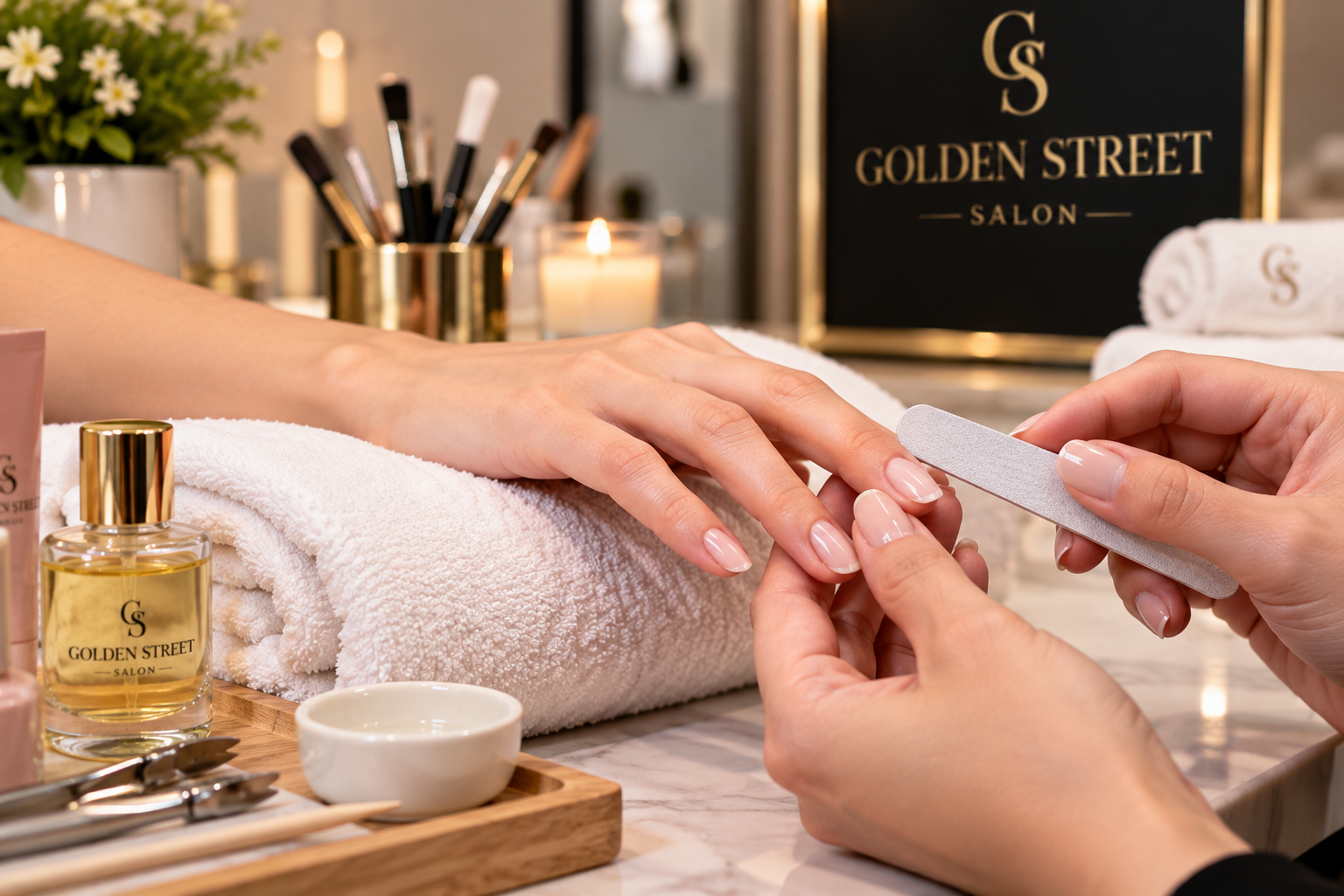 Professional Nail Care Treatment at Golden Street Salon Hoshiarpur